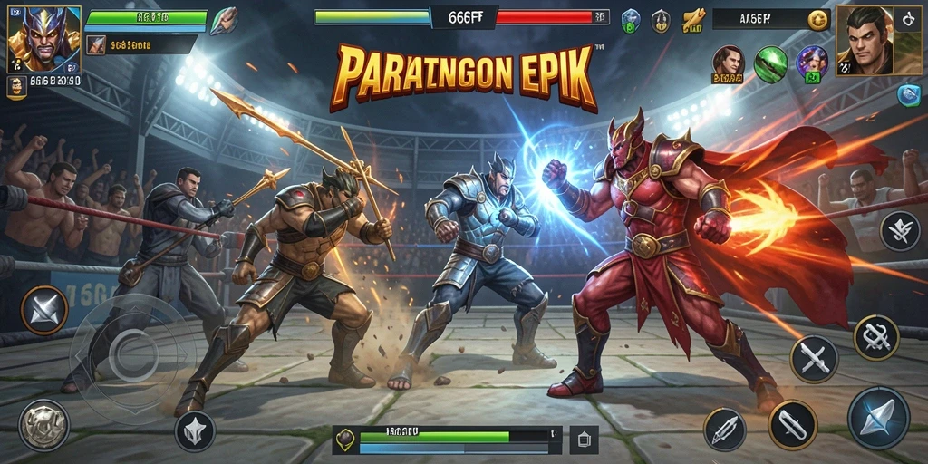Tangkapan layar gameplay 666FF yang menunjukkan aksi pertarungan.