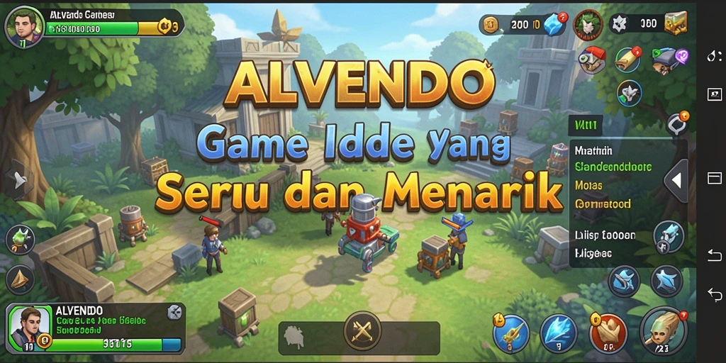 Screenshot gameplay ALVENDO: Menyaksikan perkembangan kerajaan Idle Anda.