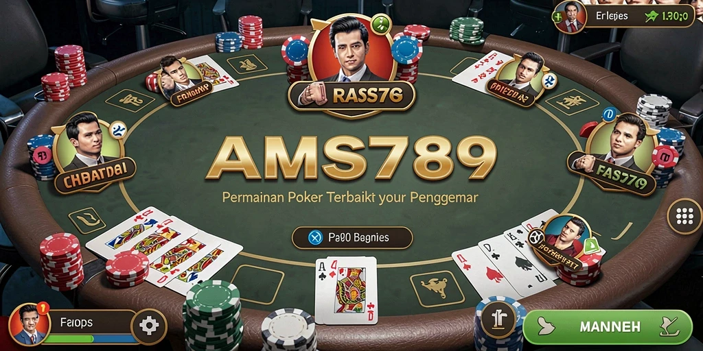 Tampilan menyeronokkan dari permainan Poker di AMS789.