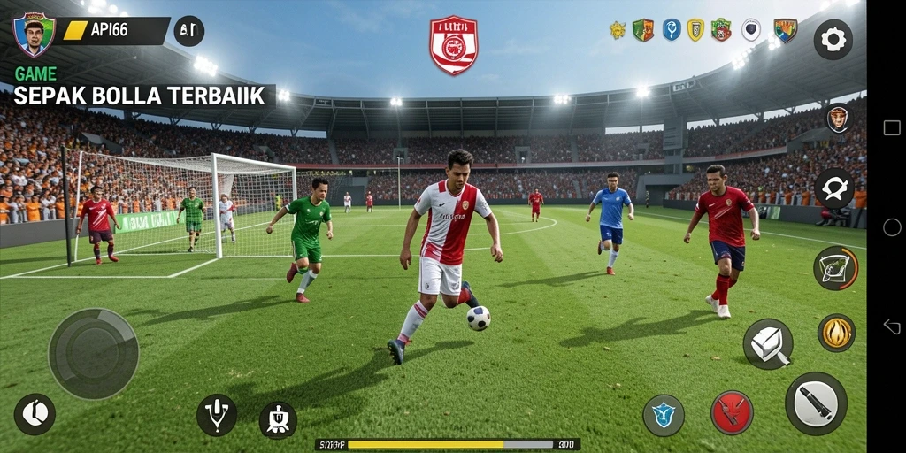 Screenshot API66 menampilkan aksi seru dalam permainan sepak bola.