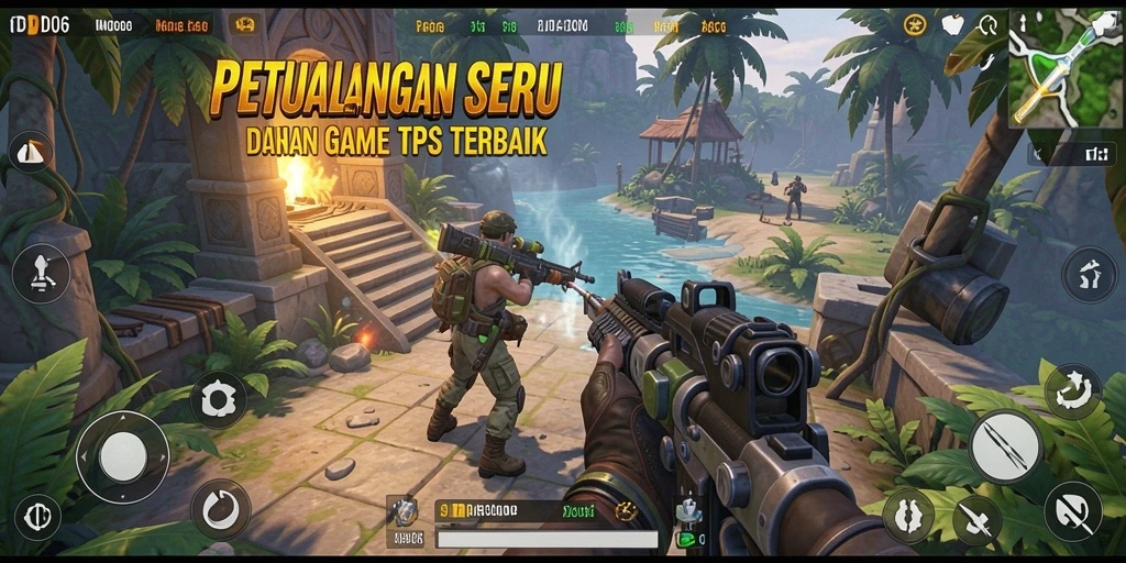 Screenshot utama D06 menampilkan aksi seru dalam permainan TPS.