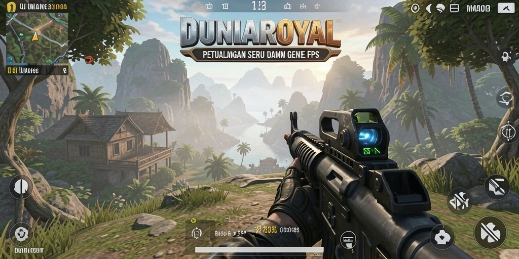 Screenshot gameplay DUNIAROYAL yang menunjukkan aksi seru FPS.