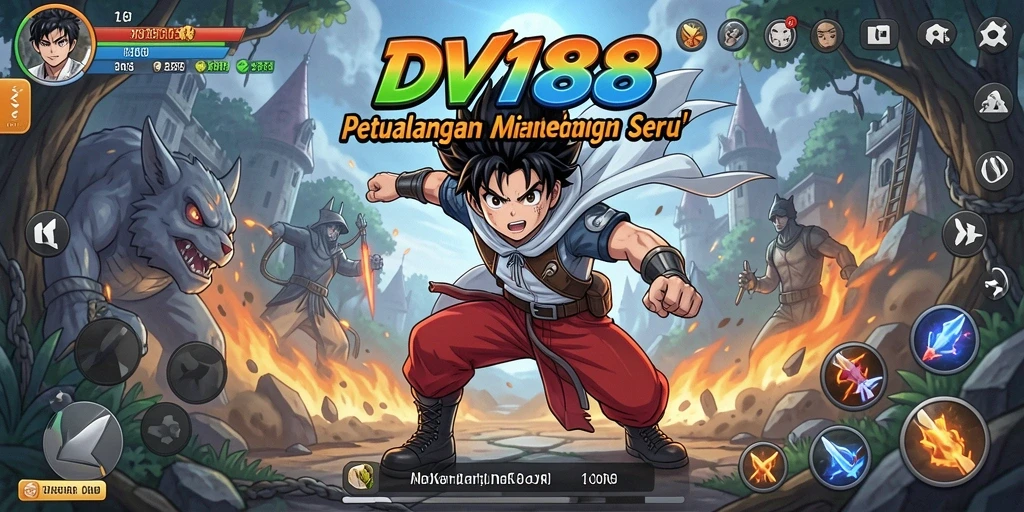 Tampilan mendebarkan dari gameplay <strong>DV188</strong>, penuh aksi anime.