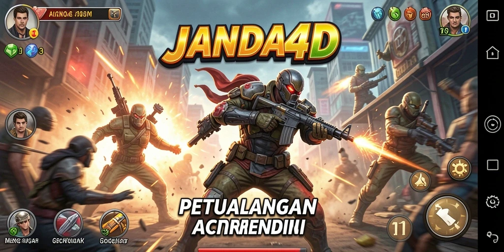 Screenshot gameplay JANDA4D yang menunjukkan aksi mendebarkan.