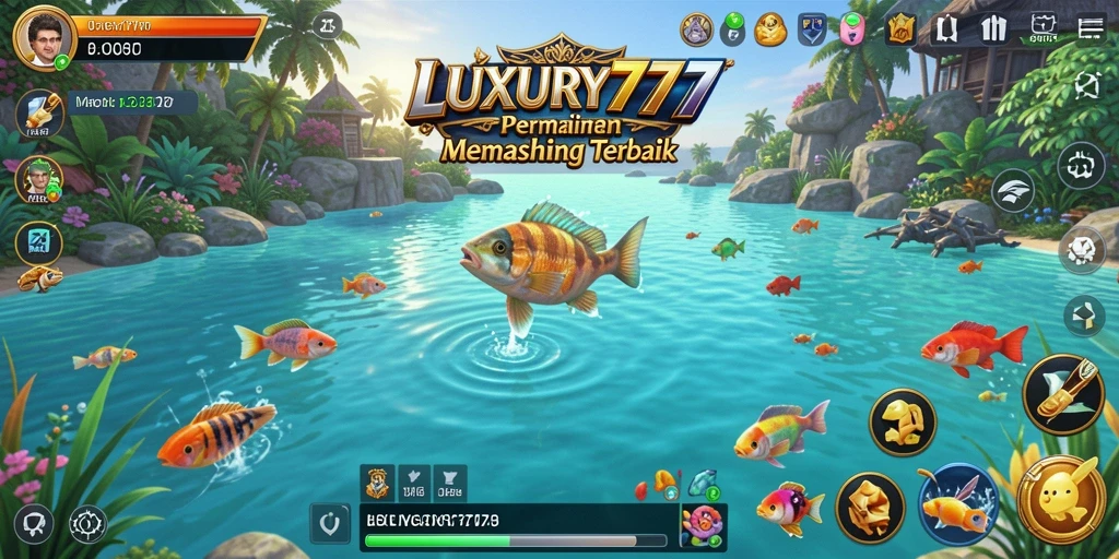 Tampilan gameplay seru dalam LUXURY777 saat menangkap ikan.