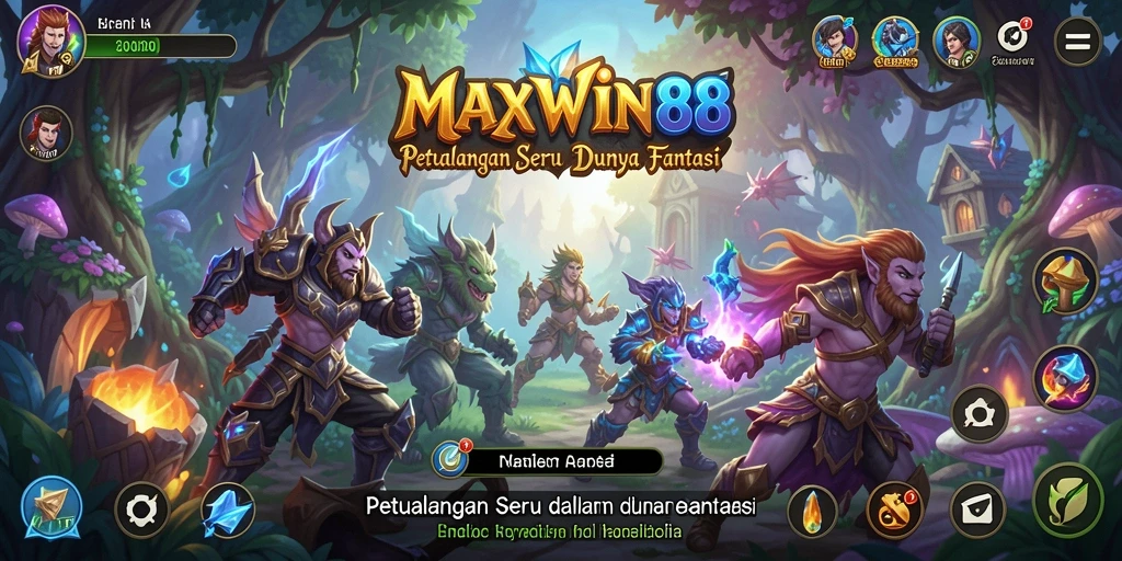 Gameplay MAXWIN88 menunjukkan karakter menjelajahi dunia yang menakjubkan.