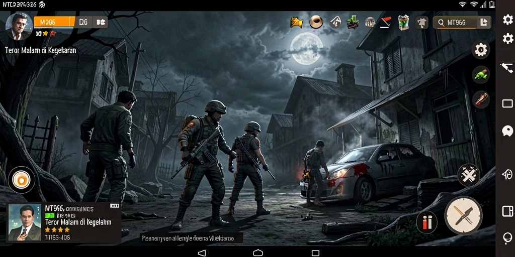 Tampilan gameplay menegangkan dengan efek suara menyeramkan dan elemen kejutan.