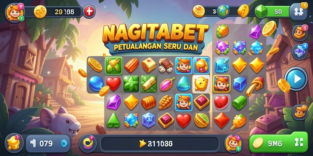 Tangkapan layar NAGITABET menampilkan gameplay seru dalam genre Match-3.
