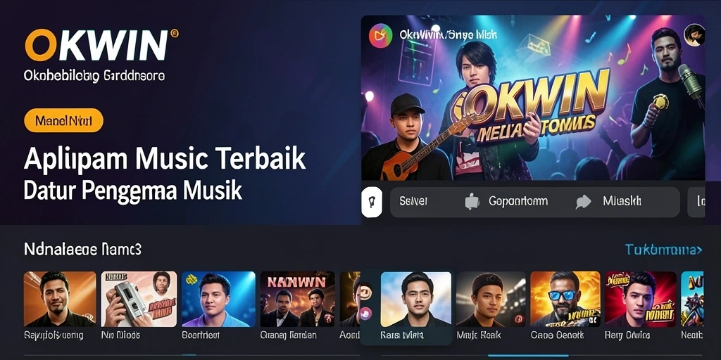 Tangkapan layar utama OKWIN menunjukkan pengalaman bermain musik yang menyenangkan.