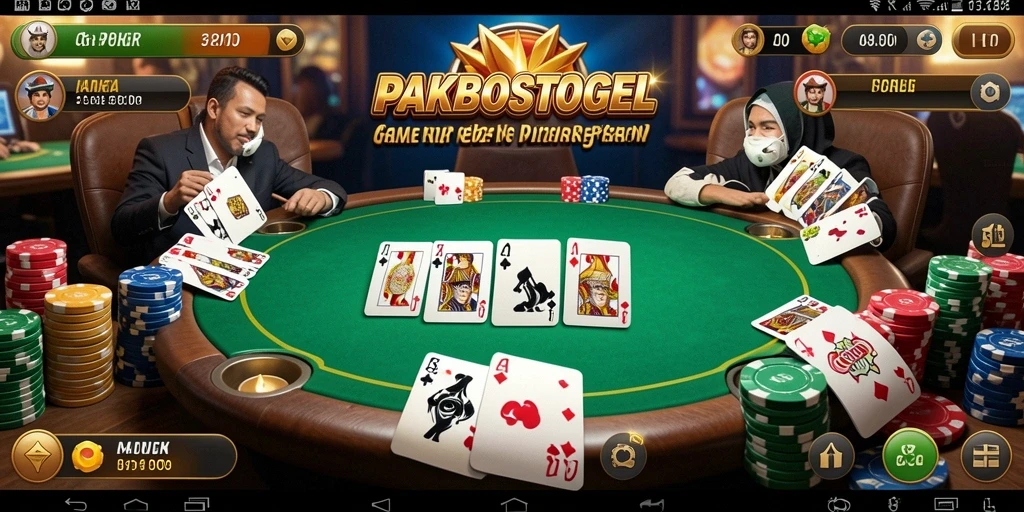 Tampilan gameplay PAKBOSTOGEL saat bermain Poker yang mendebarkan.