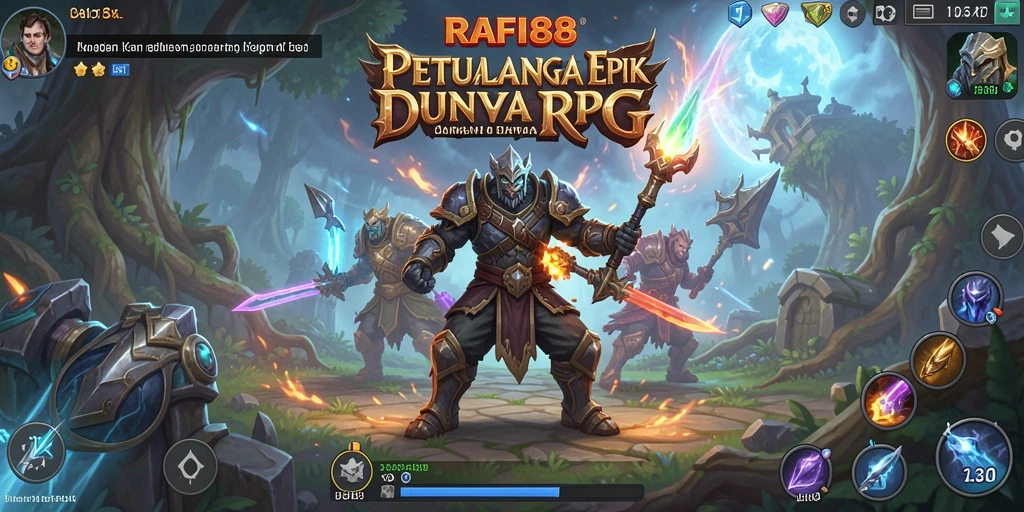 Screenshot gameplay <strong>RAFI88</strong> menampilkan pertarungan epik di dunia RPG.