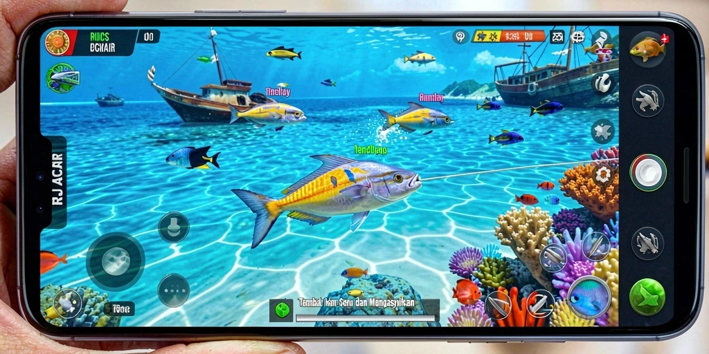 Tampilan gameplay Tembak Ikan yang seru di RAJACAIR.