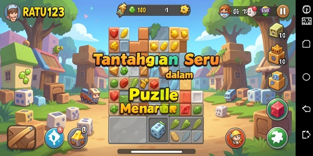 Tampilan utama gameplay <strong>RATU123</strong> dengan tantangan puzzle yang menarik.
