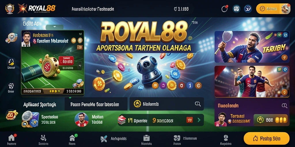 Tampilan utama dari aplikasi ROYAL88 yang menampilkan pilihan taruhan olahraga.