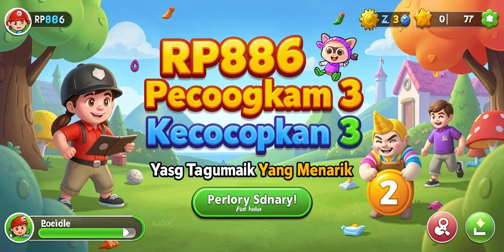 Tampilan gameplay RP886 dengan permata warna-warni yang saling mencocok.