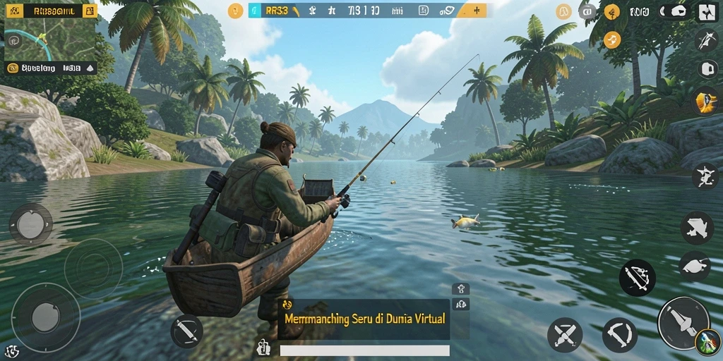 Tampilan gameplay RR33 dengan pengalaman memancing yang seru.