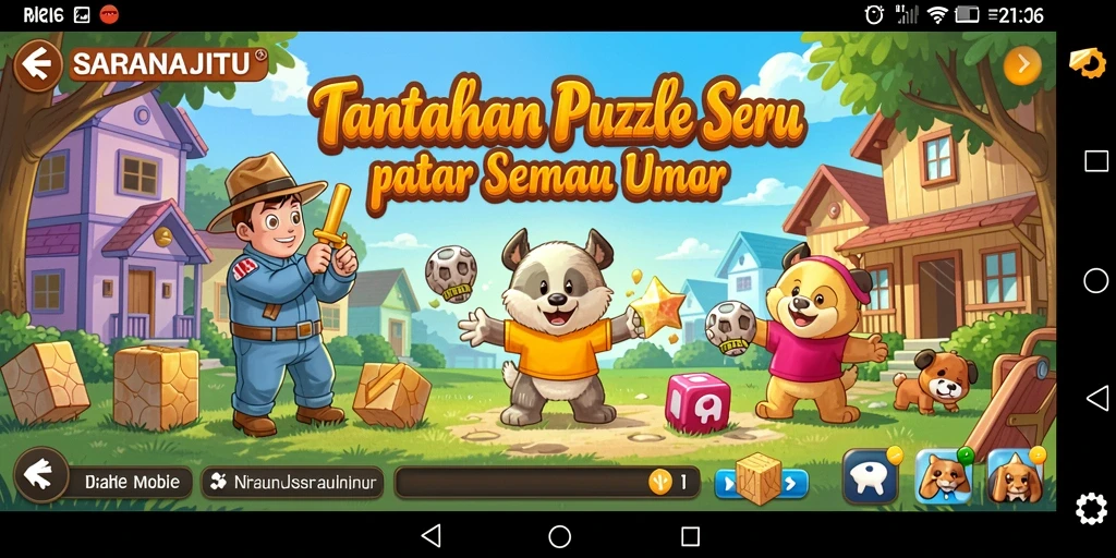 Tampilan gameplay SARANAJITU yang mengasyikkan dan penuh tantangan.