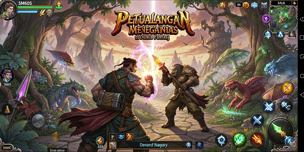 Tampilan gameplay SM605 yang menawan dan penuh aksi petualangan.