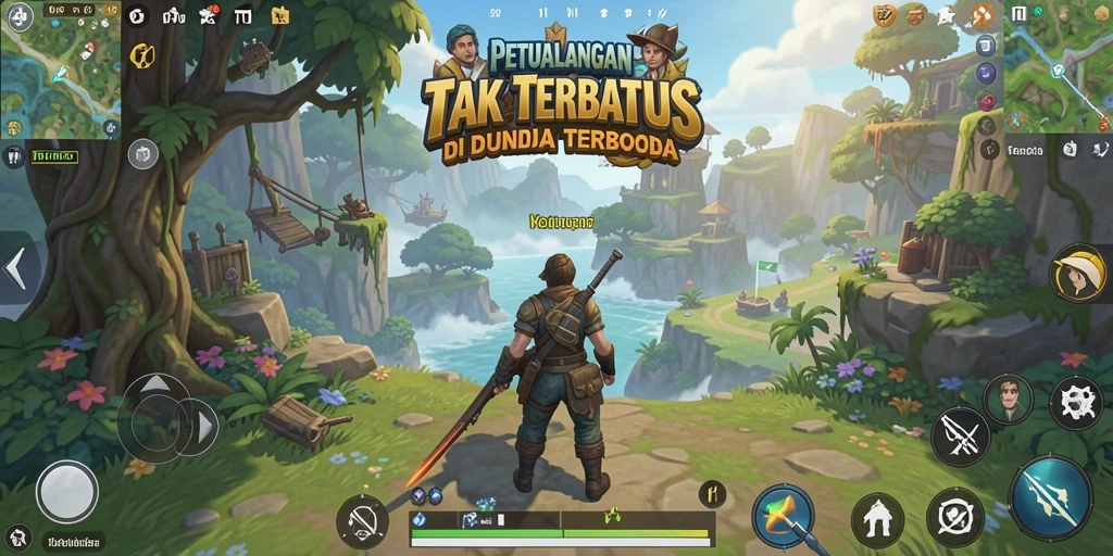 Tangkapan layar gameplay T6 menampilkan petualangan seru di dunia terbuka.