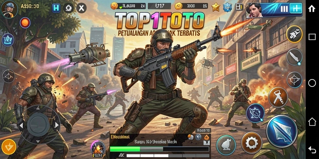 Tampilan aksi mendebarkan dalam gameplay TOP1TOTO.
