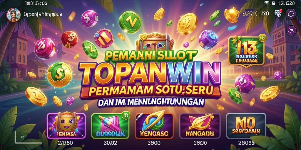 Tampilan memukau dari gameplay Slot di TOPANWIN.