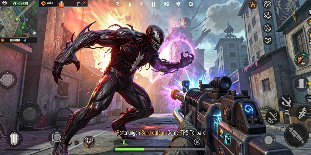 Gambaran utama dari gameplay seru VENOM889 dalam TPS.